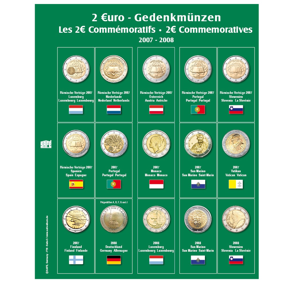 Dodatkowa strona do Albumu Premium 2 Euro: lata 2007 - 2008