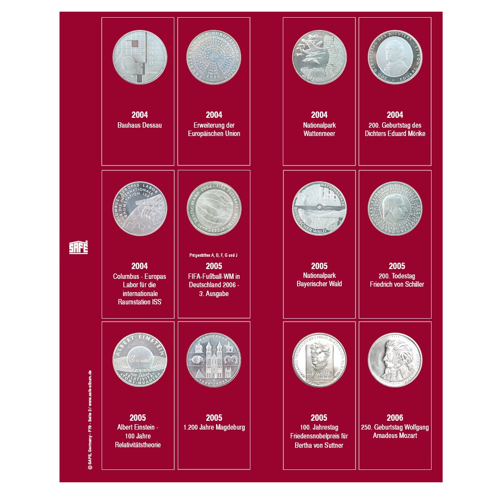 Dodatkowa strona do Albumu Premium 10 Euro: lata 2004 - 2006